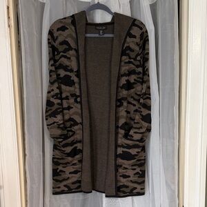 Rachel Zoe Camouflage Open Front Cardigan